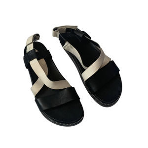 FLAWED Sorel Womens Roaming Crisscross Sandal Sea Salt Black White Size 9.5